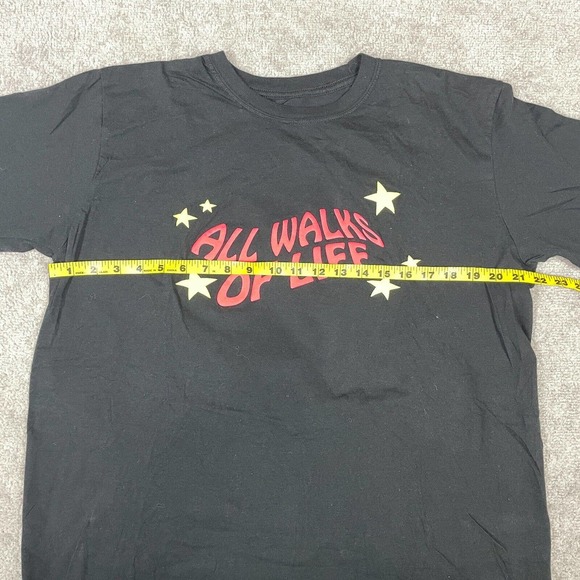 Urban Necessities Shirt Mens Large Black Puff Print Graphics TwoJsKicks Aliens - Picture 7 of 11